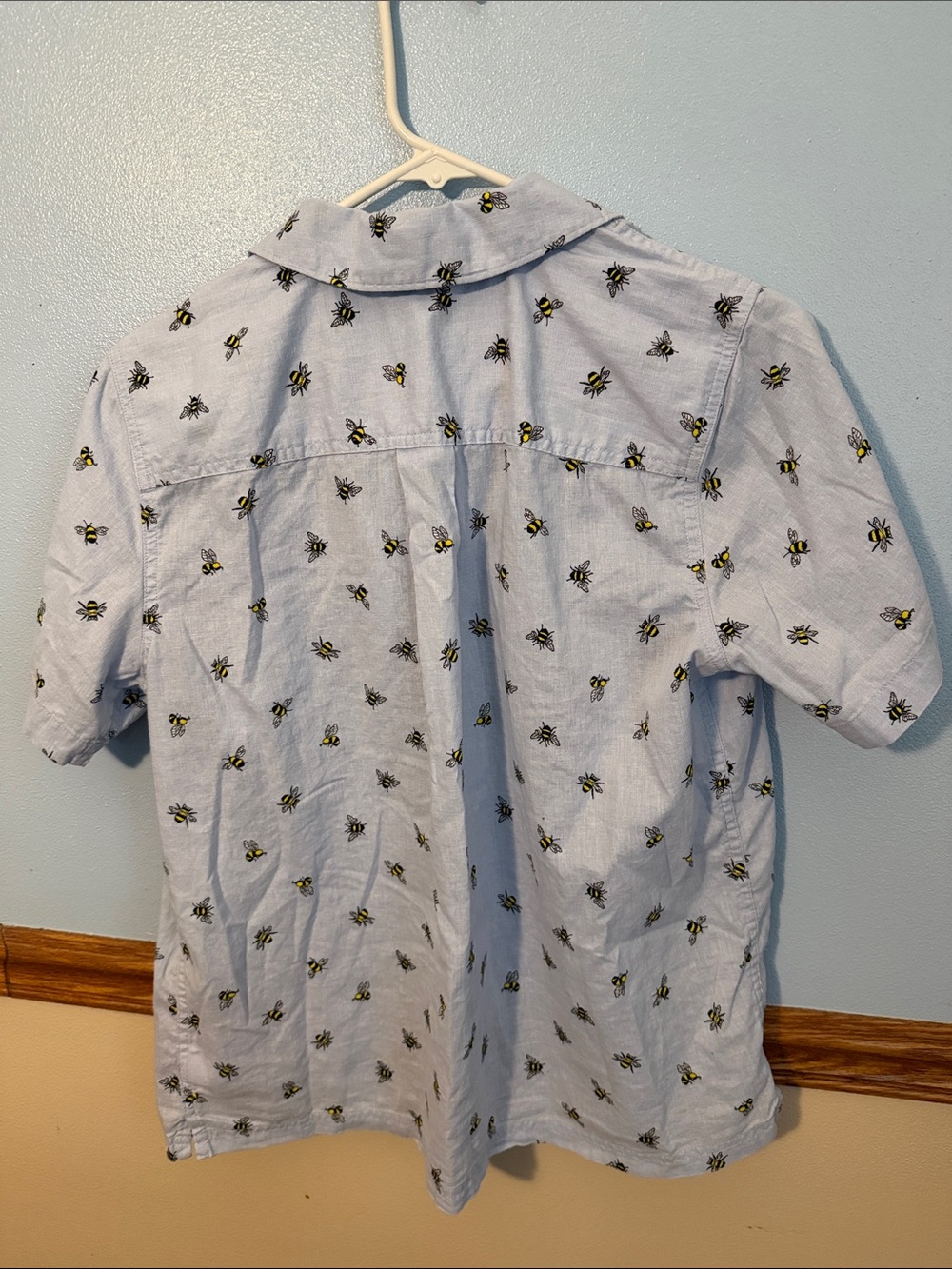 Duluth Trading Co Artisan Hemp Camp Shirt Light Blue Bee Design Women’s Small - Picture 4 of 6